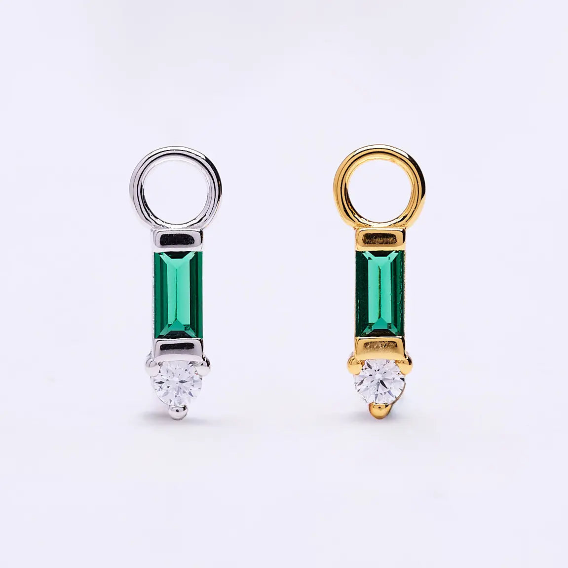 Emerald Charm for S925 Hoops