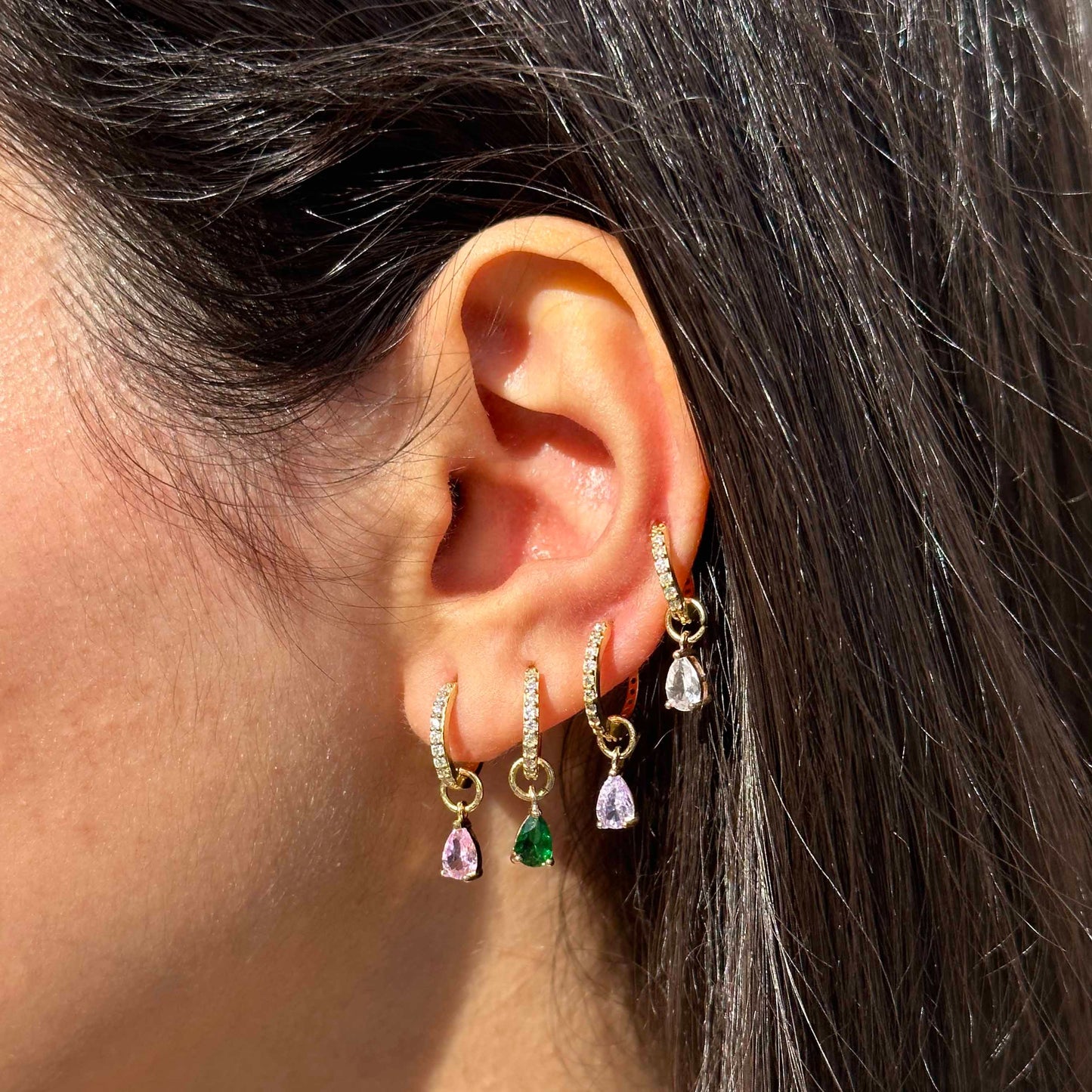 Pear-Shaped Charm Earrings