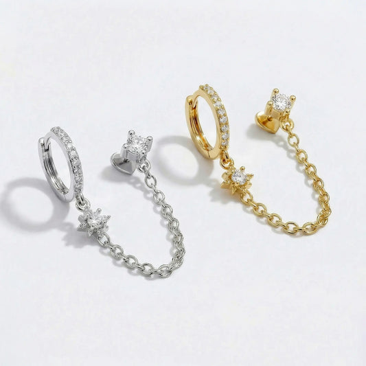 Chained Star With Stud S925