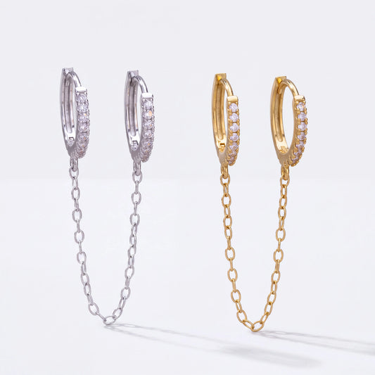 Chained Orbitals S925 10mm Hoop