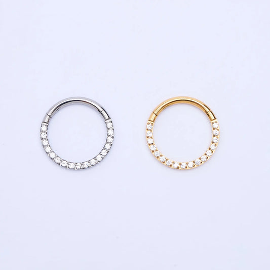 Glittery titanium septum-daith