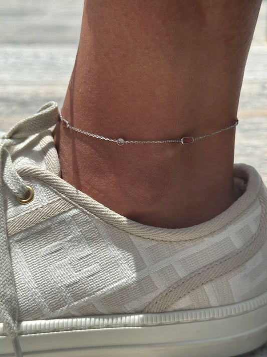 Ruby S925 Anklet